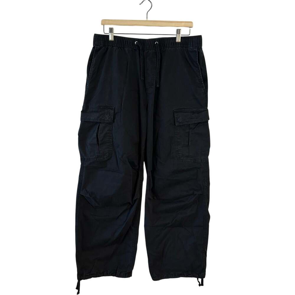 H&M Black Cotton Loose Fit Cargo Pants Mens Medium Gorpcore Streetwear
